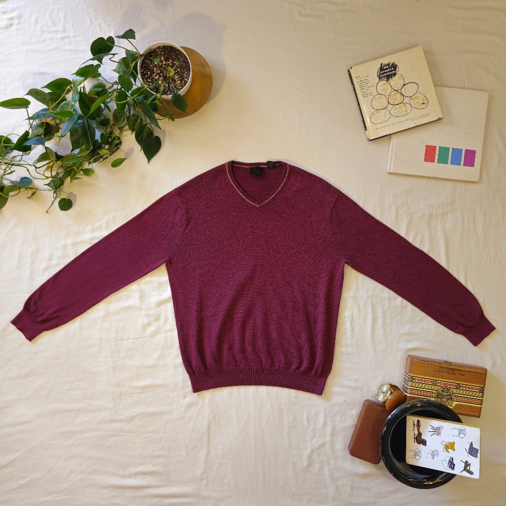 Joseph A. Bank Maroon V-Neck Sweater
